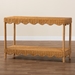 bali & pari Oteria Bohemian Light Honey Scalloped Rattan Console Table - Palm Short-Light Honey Rattan-Console Table