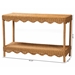 bali & pari Oteria Bohemian Light Honey Scalloped Rattan Console Table - Palm Short-Light Honey Rattan-Console Table