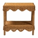 bali & pari Oteria Bohemian Light Honey Scalloped Rattan Side Table - Palm Short-Light Honey Rattan-Side Table