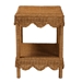 bali & pari Oteria Bohemian Light Honey Scalloped Rattan Side Table - Palm Short-Light Honey Rattan-Side Table