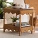 bali & pari Oteria Bohemian Light Honey Scalloped Rattan Side Table - Palm Short-Light Honey Rattan-Side Table