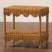 bali & pari Oteria Bohemian Light Honey Scalloped Rattan Side Table - Palm Short-Light Honey Rattan-Side Table