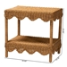 bali & pari Oteria Bohemian Light Honey Scalloped Rattan Side Table - Palm Short-Light Honey Rattan-Side Table