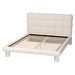 Baxton Studio Ralayna Modern Luxe Ivory Boucle Fabric Queen Size Bed - BBT61168 A1-Ivory-Queen