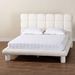 Baxton Studio Ralayna Modern Luxe Ivory Boucle Fabric Queen Size Bed - BBT61168 A1-Ivory-Queen