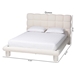 Baxton Studio Ralayna Modern Luxe Ivory Boucle Fabric Queen Size Bed - BBT61168 A1-Ivory-Queen