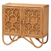 bali & pari Baylor Bohemian Light Honey Rattan Storage Cabinet