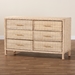 bali & pari Lanica Japandi Sun-Bleached Braided Rattan 6-Drawer Dresser - Braided Sun Bleached Ivory-Wood/Rattan-6DW-Dresser