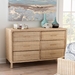 bali & pari Lanica Japandi Sun-Bleached Braided Rattan 6-Drawer Dresser - Braided Sun Bleached Ivory-Wood/Rattan-6DW-Dresser