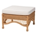 bali & pari Brooklyn Bohemian Light Honey Braided Rattan Ottoman Stool