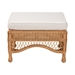 bali & pari Brooklyn Bohemian Light Honey Braided Rattan Ottoman Stool - Broklyn-Light Honey Rattan-Stool