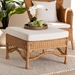 bali & pari Brooklyn Bohemian Light Honey Braided Rattan Ottoman Stool - Broklyn-Light Honey Rattan-Stool