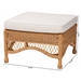 bali & pari Brooklyn Bohemian Light Honey Braided Rattan Ottoman Stool - Broklyn-Light Honey Rattan-Stool