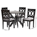 Baxton Studio Rita Modern Grey and Dark Brown Finished Wood 5-Piece Dining Set - Rita-Grey/Dark Brown-5PC Dining Set