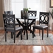 Baxton Studio Rita Modern Grey and Dark Brown Finished Wood 5-Piece Dining Set - Rita-Grey/Dark Brown-5PC Dining Set