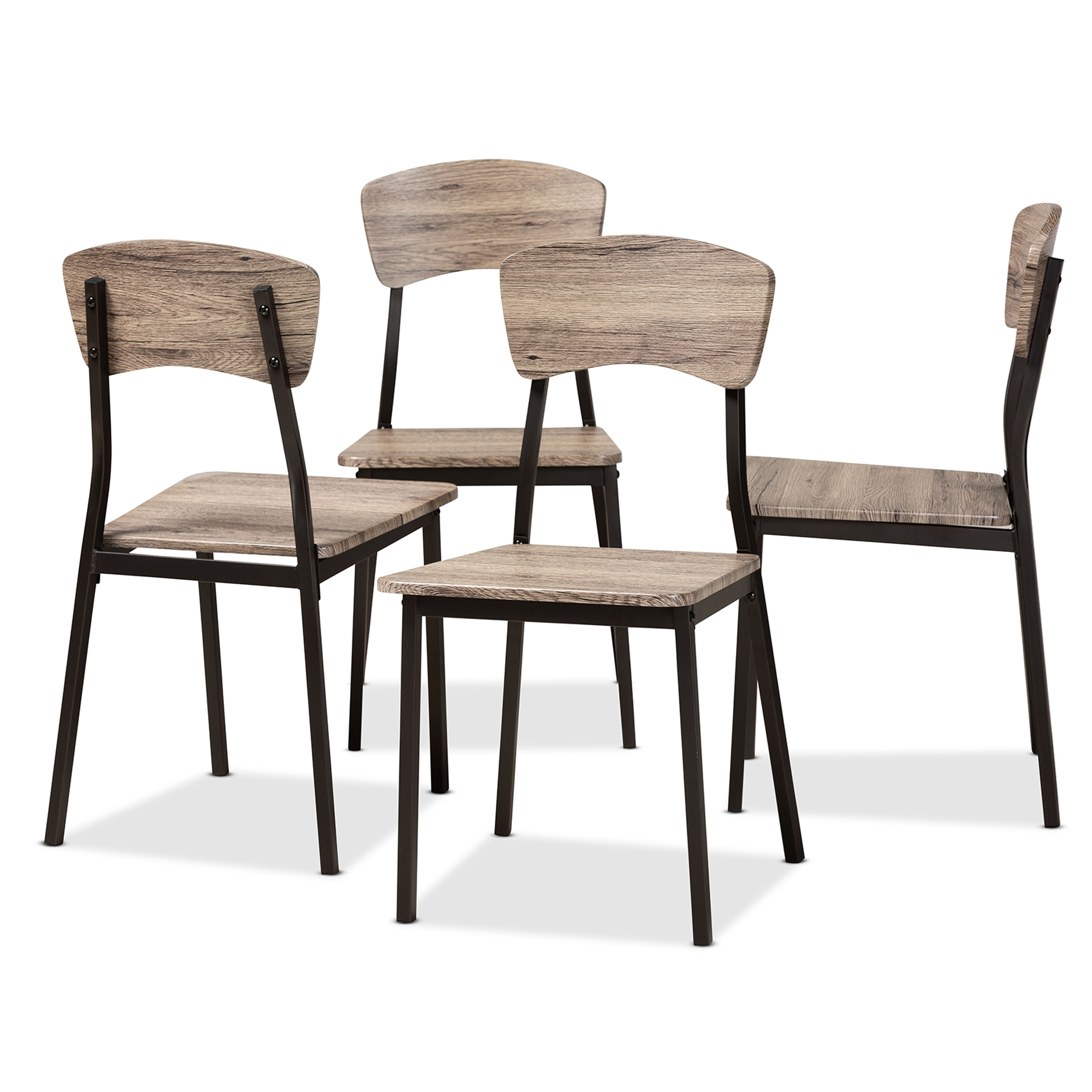 Black metal dining chairs store set of 4