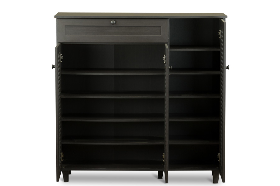 Baxton StudioPocillo Wood Shoe Storage Cabinet Wholesale Interiors