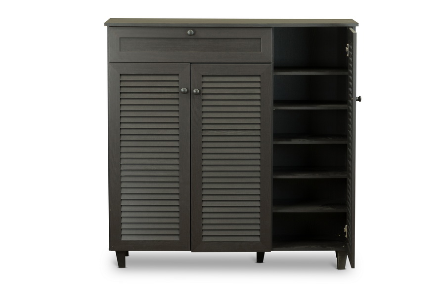 Baxton StudioPocillo Wood Shoe Storage Cabinet Wholesale Interiors