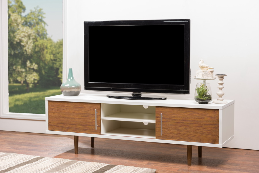 Baxton StudioGemini Wood Contemporary TV Stand Wholesale Interiors