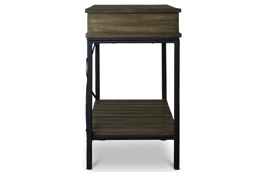 Baxton StudioNewcastle Wood and Metal Console Table Criss Cross