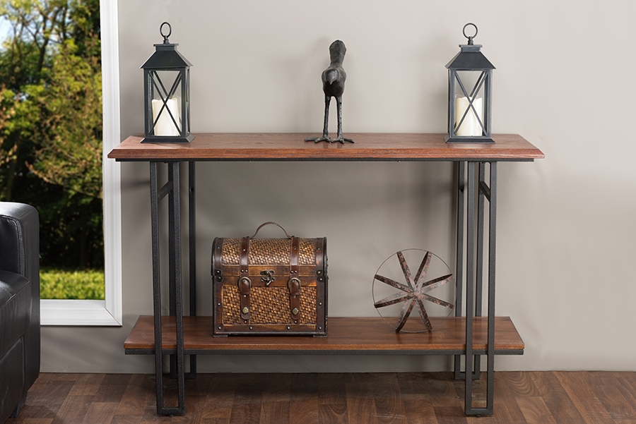 Baxton StudioNewcastle Wood and Metal Console Table Wholesale