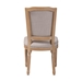 Baxton Studio Estelle  Chic Rustic French Country Cottage Weathered Oak Beige Fabric Button-tufted Upholstered Dining Chair - TSF-9341