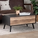 Baxton Studio Jensen Modern and Contemporary Two-Tone Black and Rustic Brown Finished Wood Lift Top Coffee Table with Storage Compartment - SR1801577-Black/Oak-CT