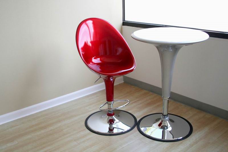 SCOOP BAR STOOL Silver RED Adjustable BLACK WHITE  