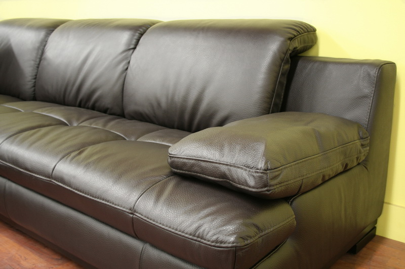 DYSO full LEATHER modern sectional SOFA BROWN reverse  