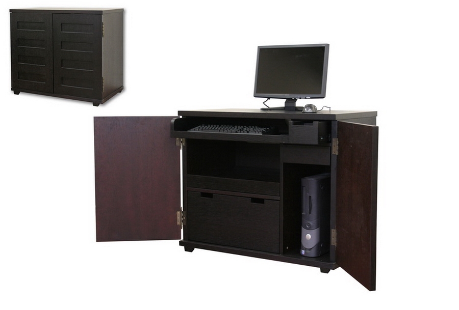 FYN black cabinet style MODERN wood computer DESK  