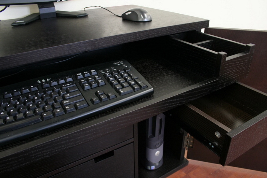 FYN black cabinet style MODERN wood computer DESK  